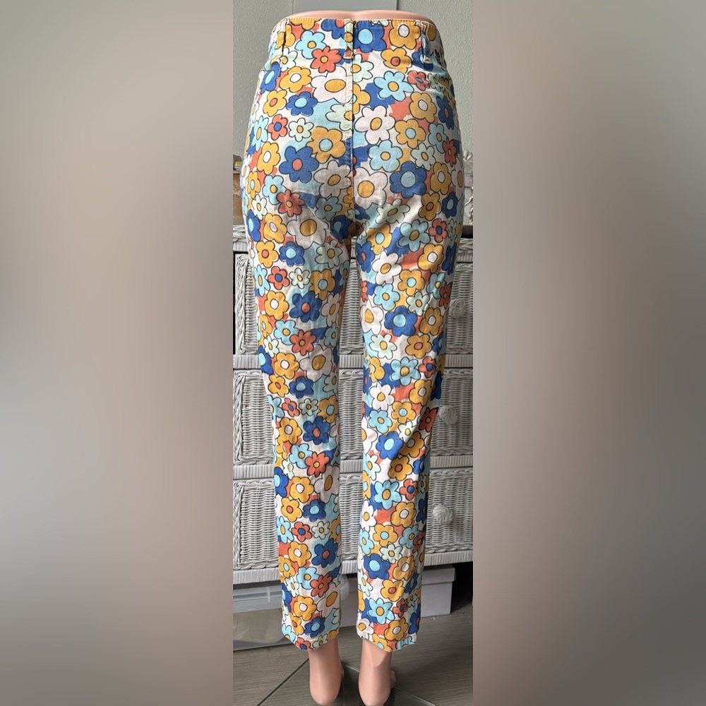 Lucy & Yak High Rise Pants Organic Cotton MultiColor Floral Print in Size 24